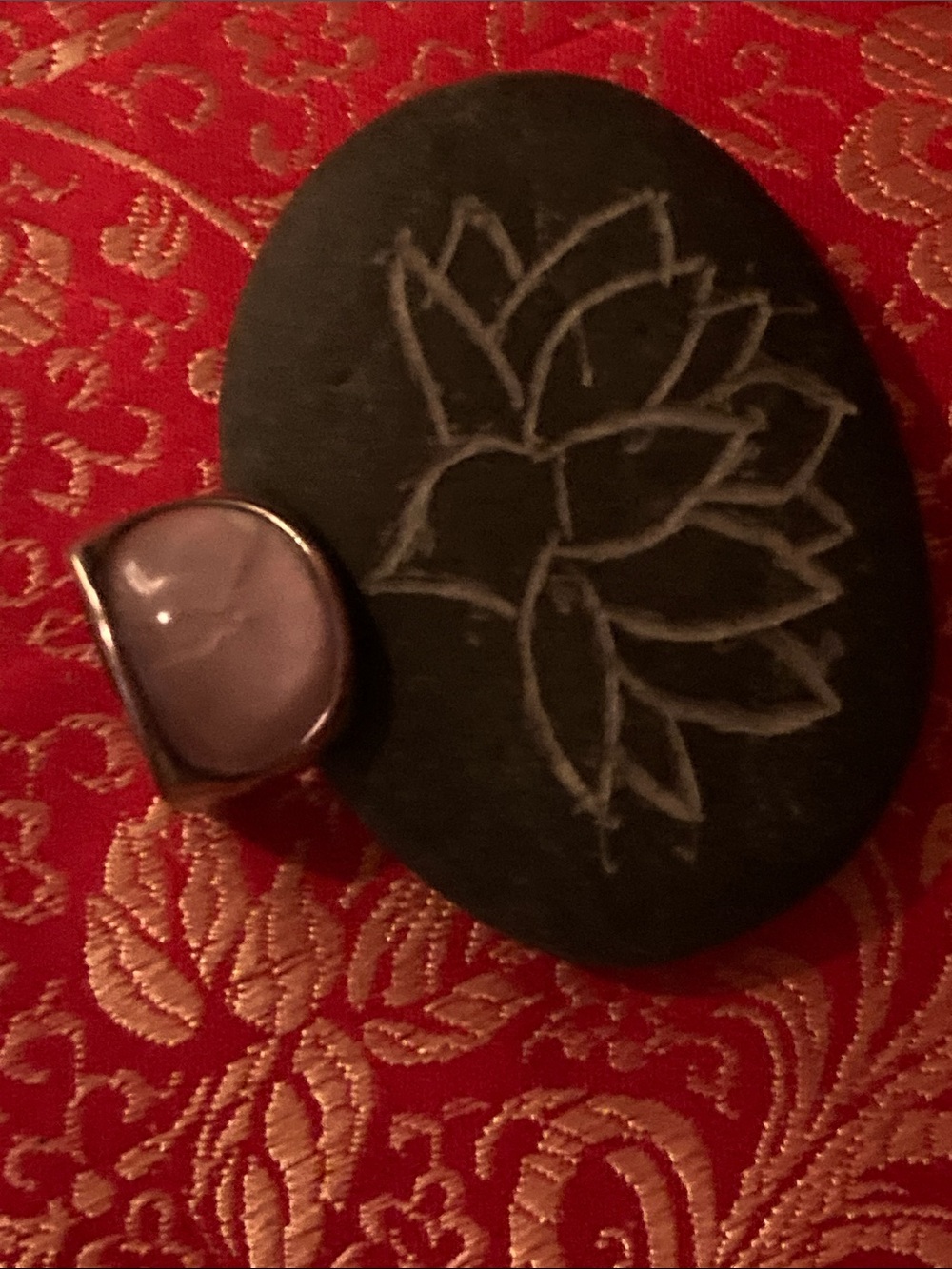Women's Silver Ring with rose quartz Stone